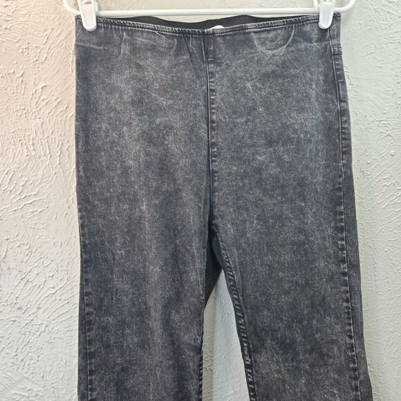 Mustard Seed Flare Jeans High Waisted Acid Wash Pull On Stretchy Pant Size Large - Picture 3 of 11